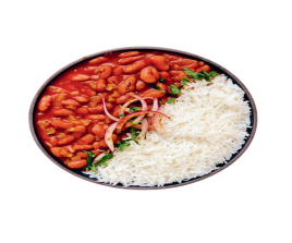 RAJMA CHAWAL  WITH ALU TIKKI
